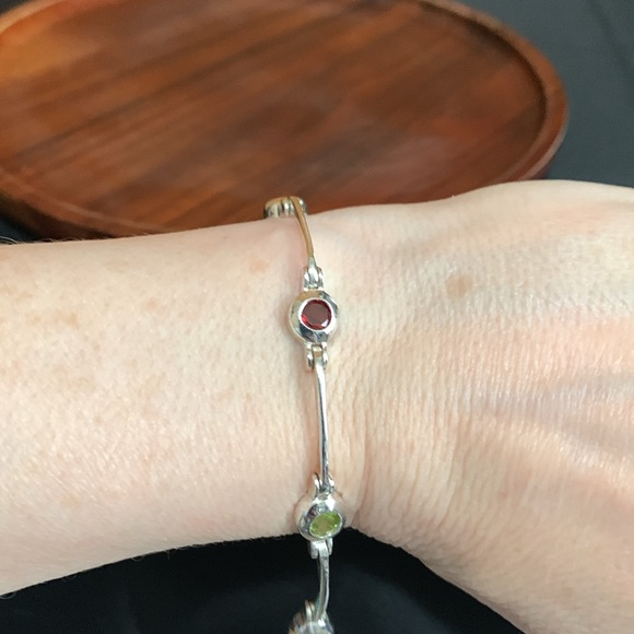 925 silver bracelet with multi color stones - Picture 7 of 7